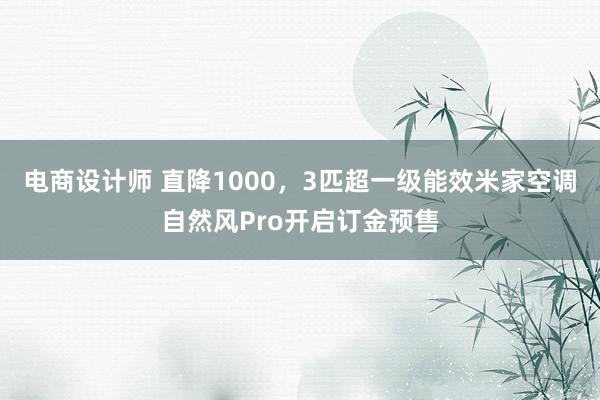 电商设计师 直降1000，3匹超一级能效米家空调自然风Pro开启订金预售